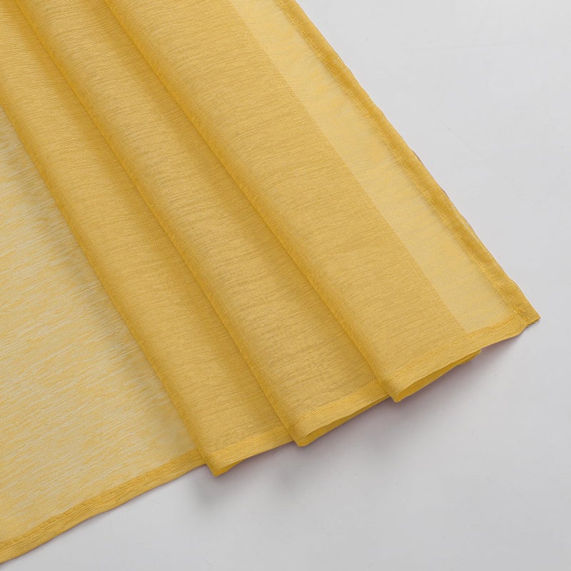 DONREN Amber Yellow Sheer Curtains Sheer Curtains Scarf Home Decoration - Semi Voile Scarf Valance for Wedding (1 Pack,W 52 x L 144 Inch) - Image 5